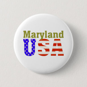 Badge Rond 5 Cm Le Maryland Etats-Unis !