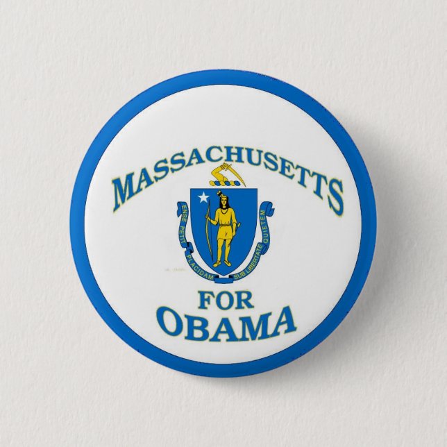 Badge Rond 5 Cm Le MASSACHUSETTS POUR le bouton d'OBAMA (Devant)