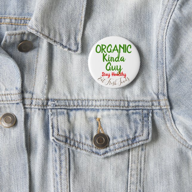 Badge Rond 5 Cm Le mec bio Boutons Pins Ronds (En situation)