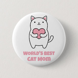 Badge Rond 5 Cm Le meilleur amour Kitty de coeur de maman du chat