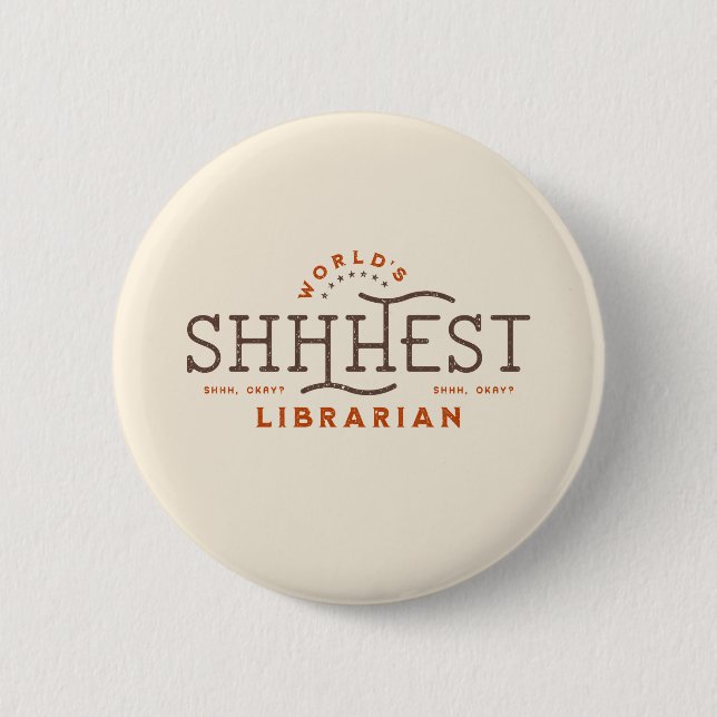 Badge Rond 5 Cm Le meilleur bibliothécaire de Shhest du monde (Devant)