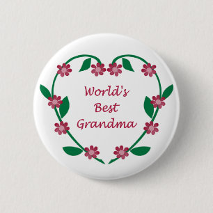 Badge Rond 5 Cm Le meilleur bouton de la grand-maman du monde