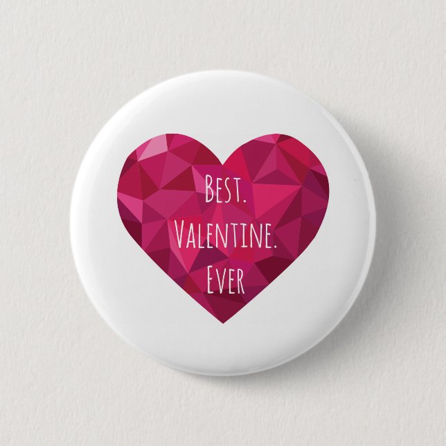 Badge Rond 5 Cm Le meilleur bouton de Valentine jamais (Devant)