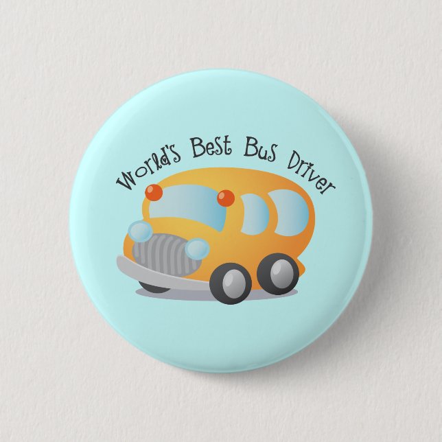 Badge Rond 5 Cm Le meilleur cadeau de chauffeur d'autobus scolaire (Devant)