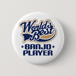 Badge Rond 5 Cm Le meilleur cadeau de musique de joueur du banjo