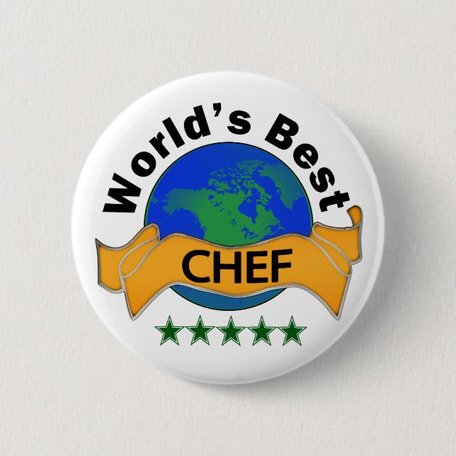 Badge Rond 5 Cm Le meilleur chef du monde (Devant)