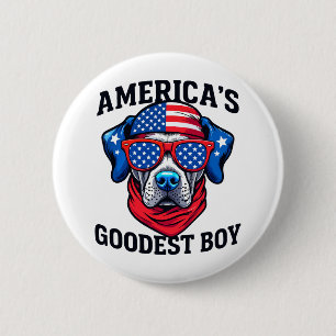 Badge Rond 5 Cm Le meilleur garçon chien d'Amérique