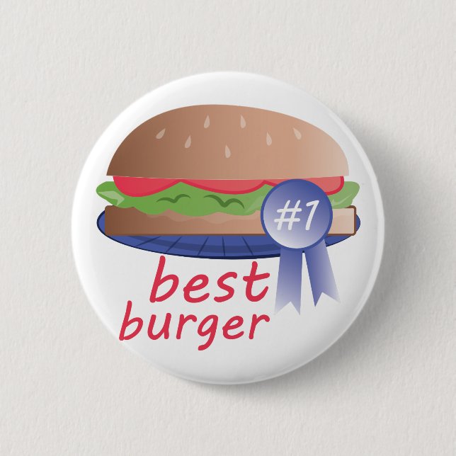 Badge Rond 5 Cm Le meilleur hamburger (Devant)