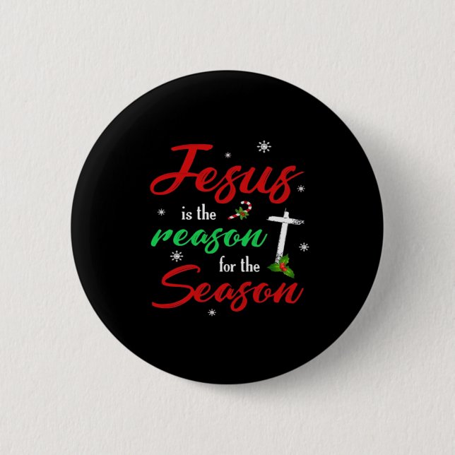 Badge Rond 5 Cm Le meilleur Jésus est pour la saison Noël (Devant)