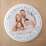 Badge Rond 5 Cm Le meilleur papa classique du monde photo simple<br><div class="desc">Ce design simple et classique est composé de typographie serif et d'ajouter une photo personnalisée.</div>
