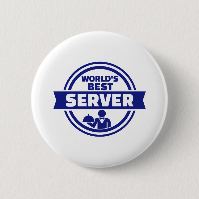 Badge Rond 5 Cm Le meilleur serveur du monde (Devant)