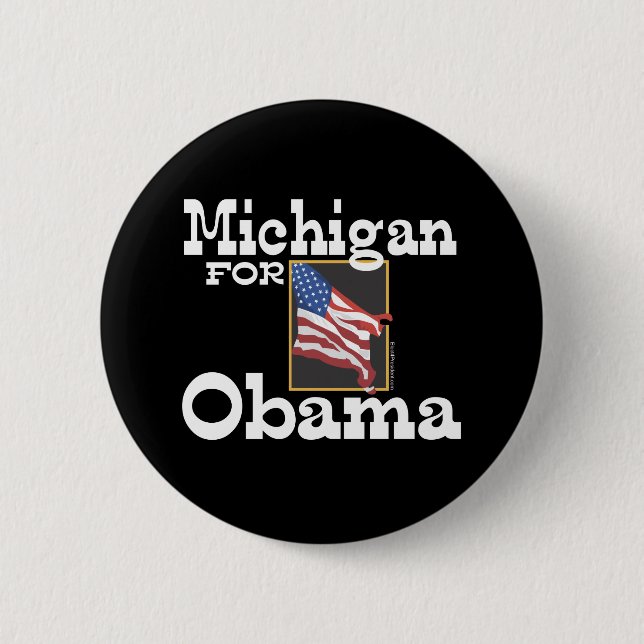 Badge Rond 5 Cm Le Michigan pour le bouton d'Obama (Devant)