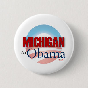 Badge Rond 5 Cm Le Michigan pour Obama