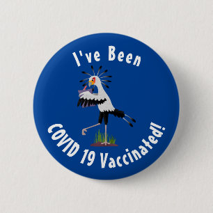 Badge Rond 5 Cm Le mignon secrétaire oiseau écrire des notes dessi