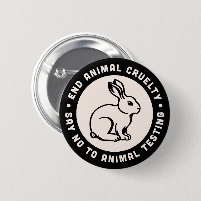 Badge Rond 5 Cm Le militant des droits des animaux cite cruellemen (Devant & derrière)