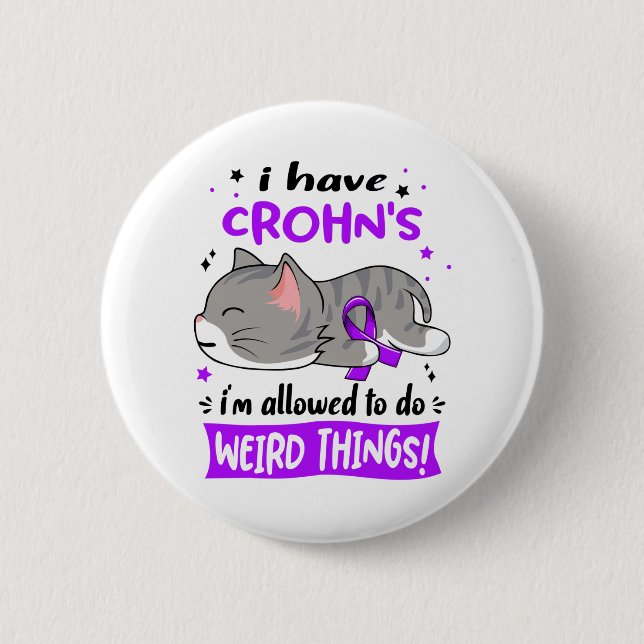 Badge Rond 5 Cm Le mois de la sensibilisation de Crohn Les dons de (Devant)