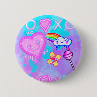 Badge Rond 5 Cm "Le Monde de la Cutie Pie Kawaii" Bouton pin