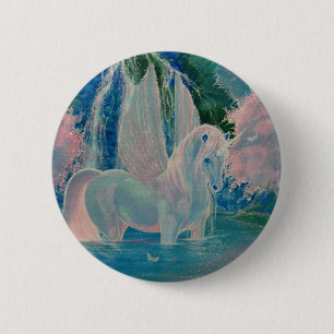 Badge Rond 5 Cm "Le monde iridescent" s'est envolé