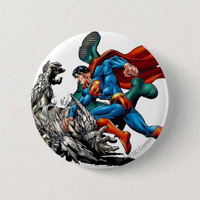 Badge Rond 5 Cm Le monstre de Superman Fights (Devant)