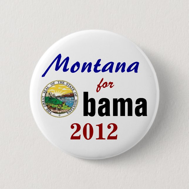 Badge Rond 5 Cm Le Montana pour Obama 2012 (Devant)