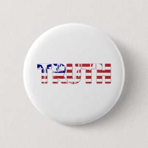 Badge Rond 5 Cm Le mot "vérité" avec drapeau américain