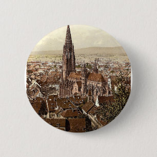 Badge Rond 5 Cm Le Munster, Fribourg, Baden, Allemagne magnifique