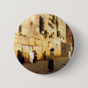 Badge Rond 5 Cm Le mur Jérusalem, Jean-Léon Gerome de Soloman