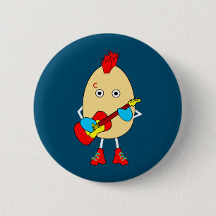 Badge Rond 5 Cm Le musicien de rock Egghead