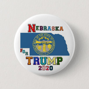 Badge Rond 5 Cm Le Nebraska pour Trump 2020