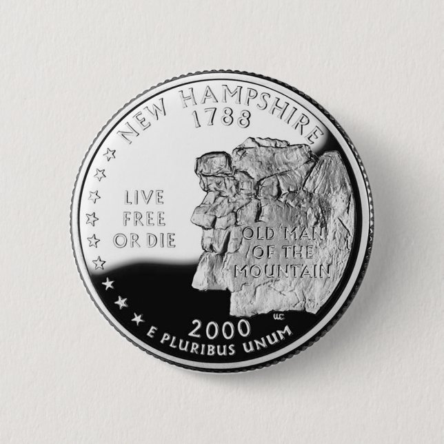 Badge Rond 5 Cm Le New Hampshire (Devant)