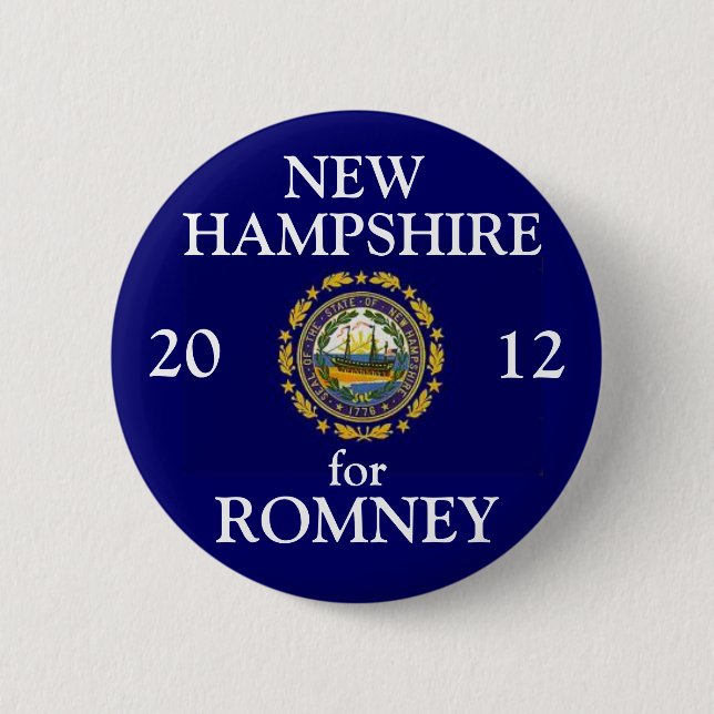 Badge Rond 5 Cm Le New Hampshire pour Romney 2012 (Devant)
