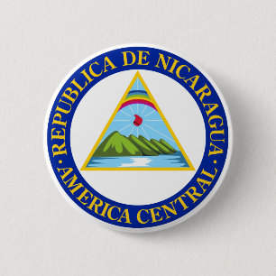 Badge Rond 5 Cm Le NICARAGUA - drapeau/emblème/manteau des