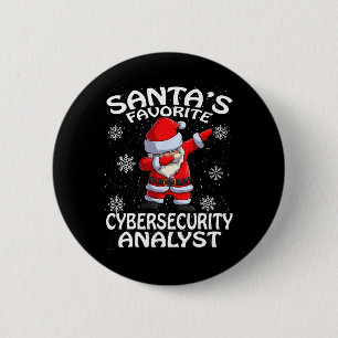 Badge Rond 5 Cm Le Noël de l'analyste en cybersécurité préféré du 