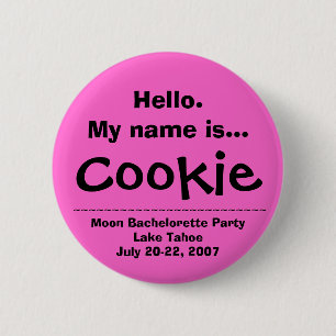 Badge Rond 5 Cm Le nom de Hello.My est gingembre