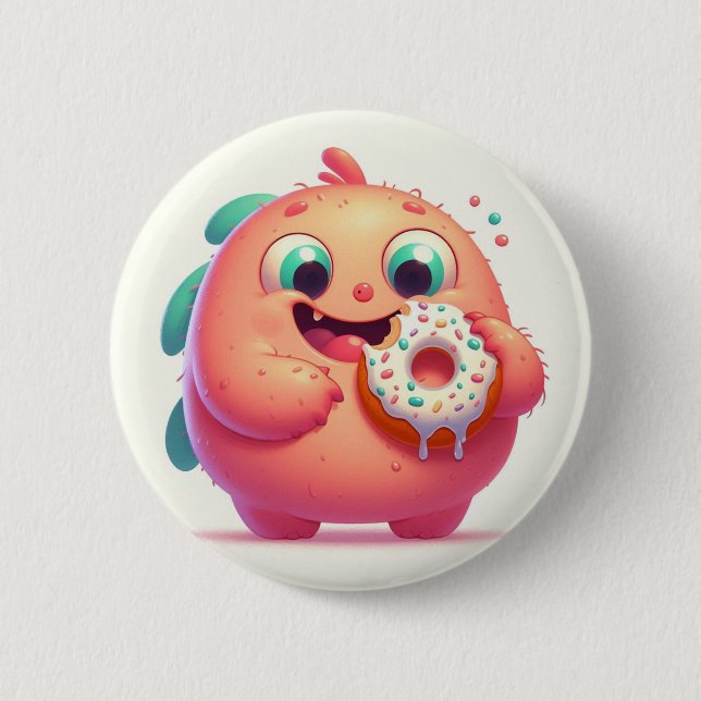 Badge Rond 5 Cm “Le p’tit monstre amateur de boissons“ (Devant)