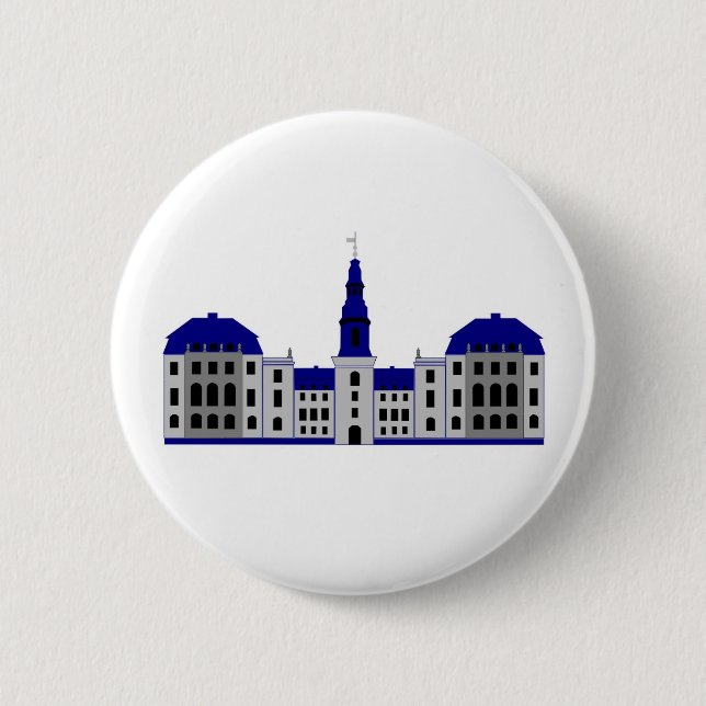 Badge Rond 5 Cm Le palais de Christiansborg (Devant)