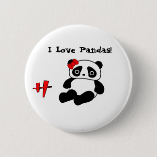Badge Rond 5 Cm Le panda, h, j'aime des pandas ! - Customisé