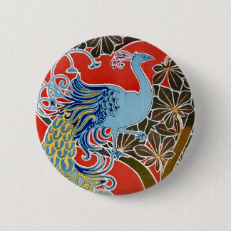 Badge Rond 5 Cm Le paon bleu