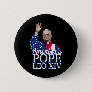 Badge Rond 5 Cm Le Pape Américain Leo Xiv Premier Pape Américain D