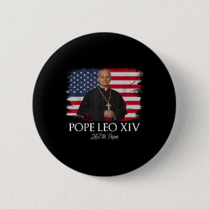 Badge Rond 5 Cm Le Pape Leo Xiv Robert Francis Prévost Premier Amé