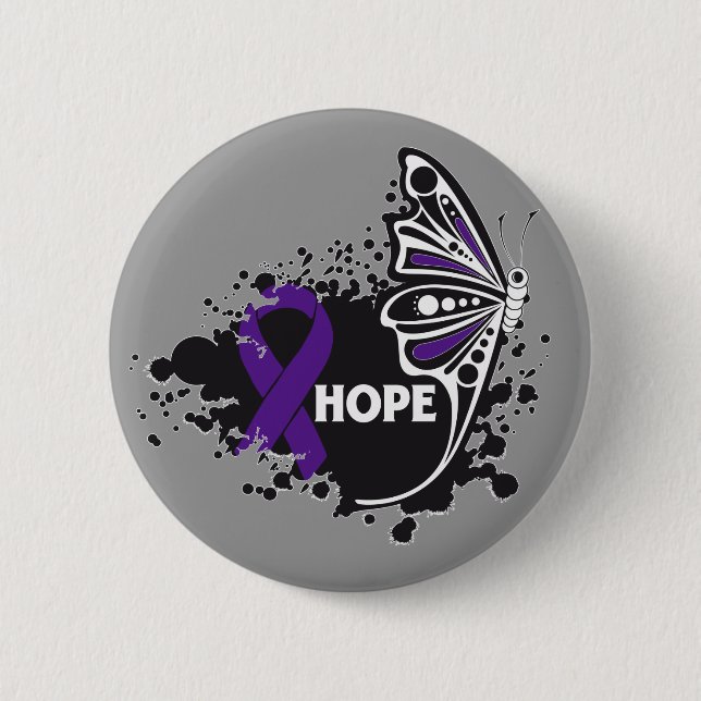 Badge Rond 5 Cm Le papillon Hope Lupus (Devant)
