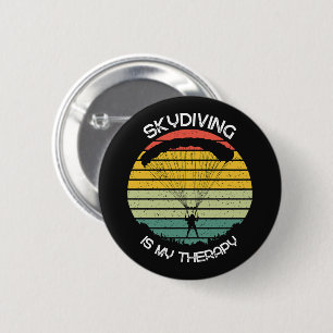 Badge Rond 5 Cm Le parachutisme est ma thérapie