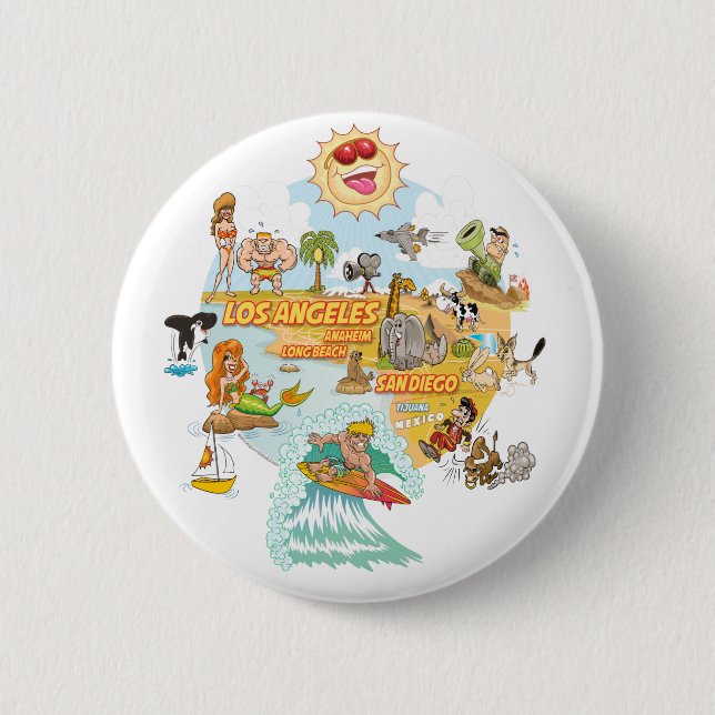 Badge Rond 5 Cm Le paradis californien (Devant)