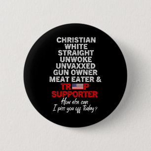 Badge Rond 5 Cm Le partisan de Trump Christian White Stright Unwok