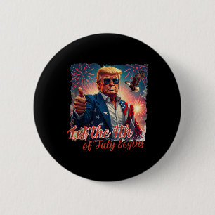 Badge Rond 5 Cm Le Patriotique Feu D'Oeuvre Trump Laisser Le 4 jui