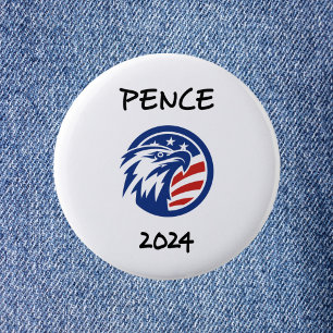 Badge Rond 5 Cm Le patriotique Mike Pence 2024 T-Shirt de l'aigle 