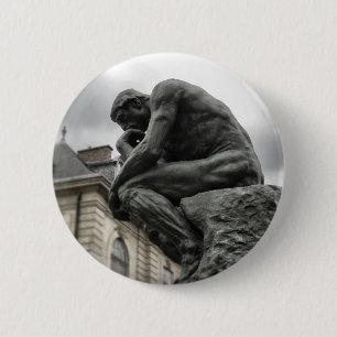 Badge Rond 5 Cm Le penseur Rodin Paris Sculpture