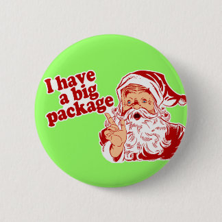 Badge Rond 5 Cm Le père noël a un grand paquet