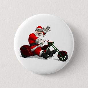 Badge Rond 5 Cm Le Père Noël En Voyage