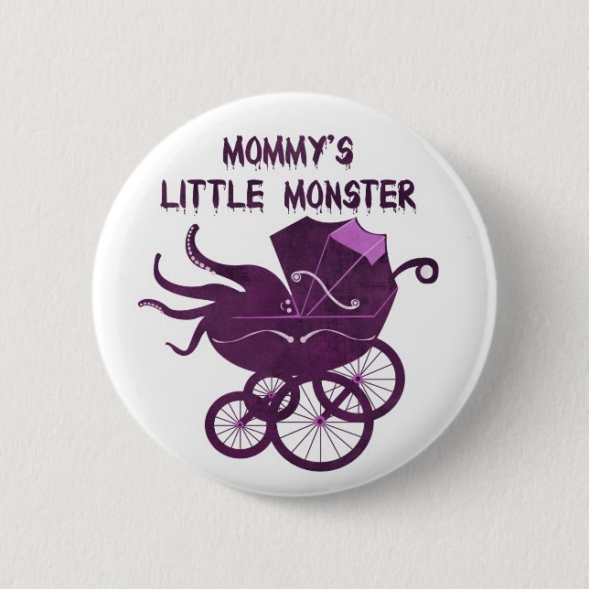 Badge Rond 5 Cm Le petit monstre de la maman (Devant)